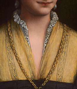 1515, Bernadino Luini - Lady with a Flea Fur