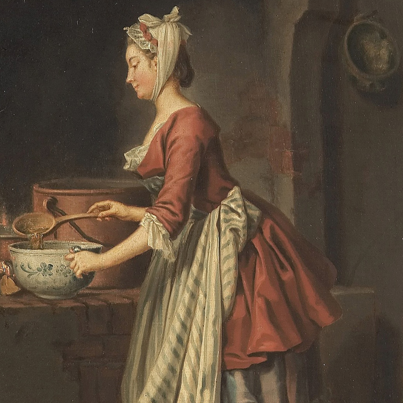 1750ca, Pehr Hilleström - Girl with a soup bowl